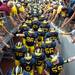 The Michigan Wolverines head in to the tunnel after worming up before their game against Central Michigan, Saturday, Aug,31. 
Courtney Sacco I AnnArbor.com 